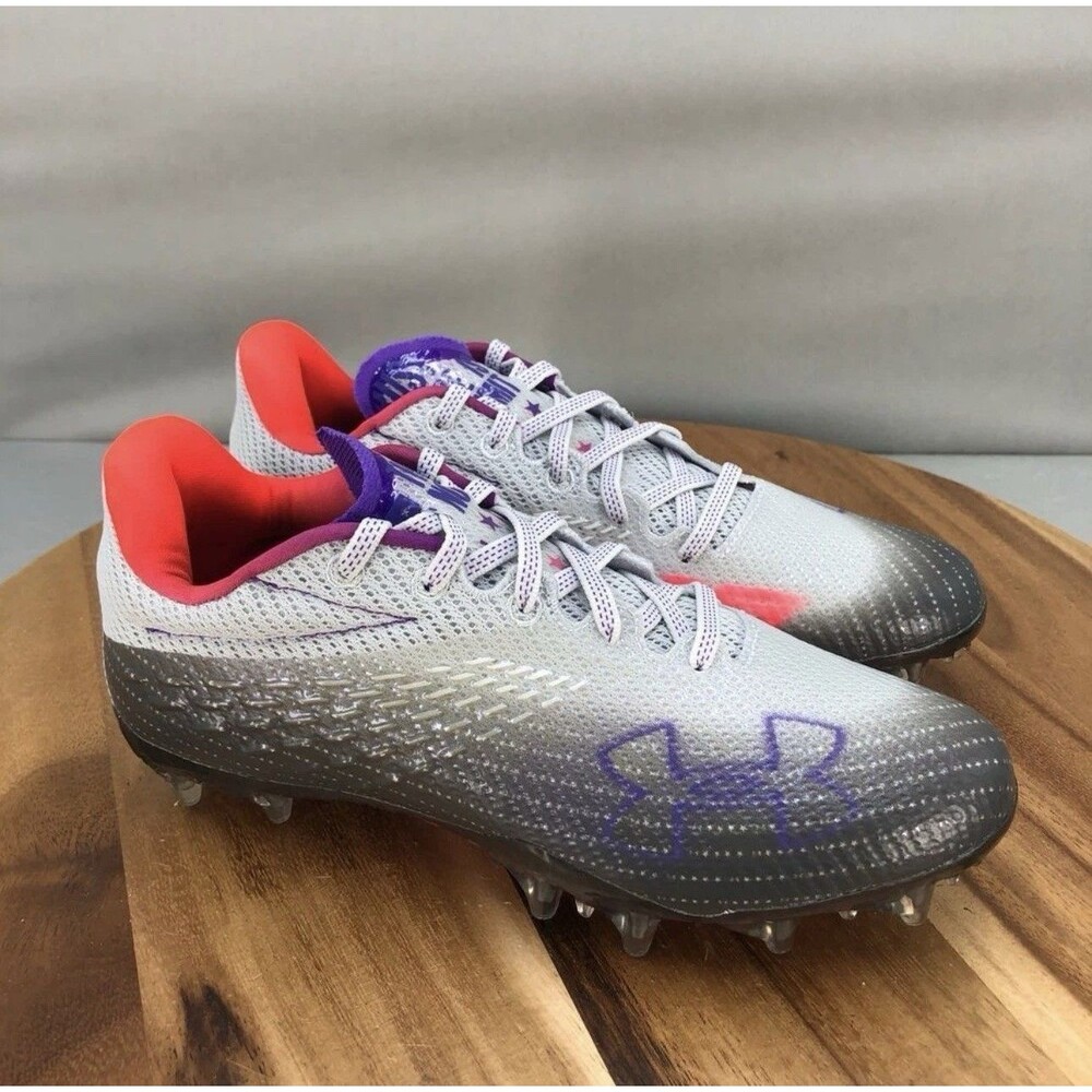 Under Armour Blur Smoke MC Lacrosse Cleats Womens 7 Gray Purple Performance